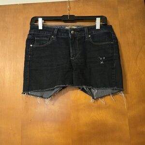 Paige Skyline Cutoff Jean Shorts Dark Blue Size 28